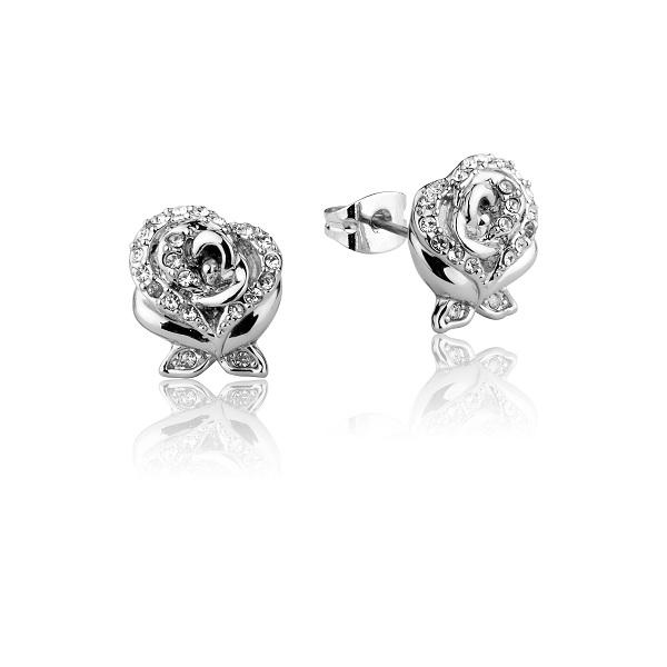 Disney Beauty & the Beast Enchanted Rose Crystal Stud Earrings