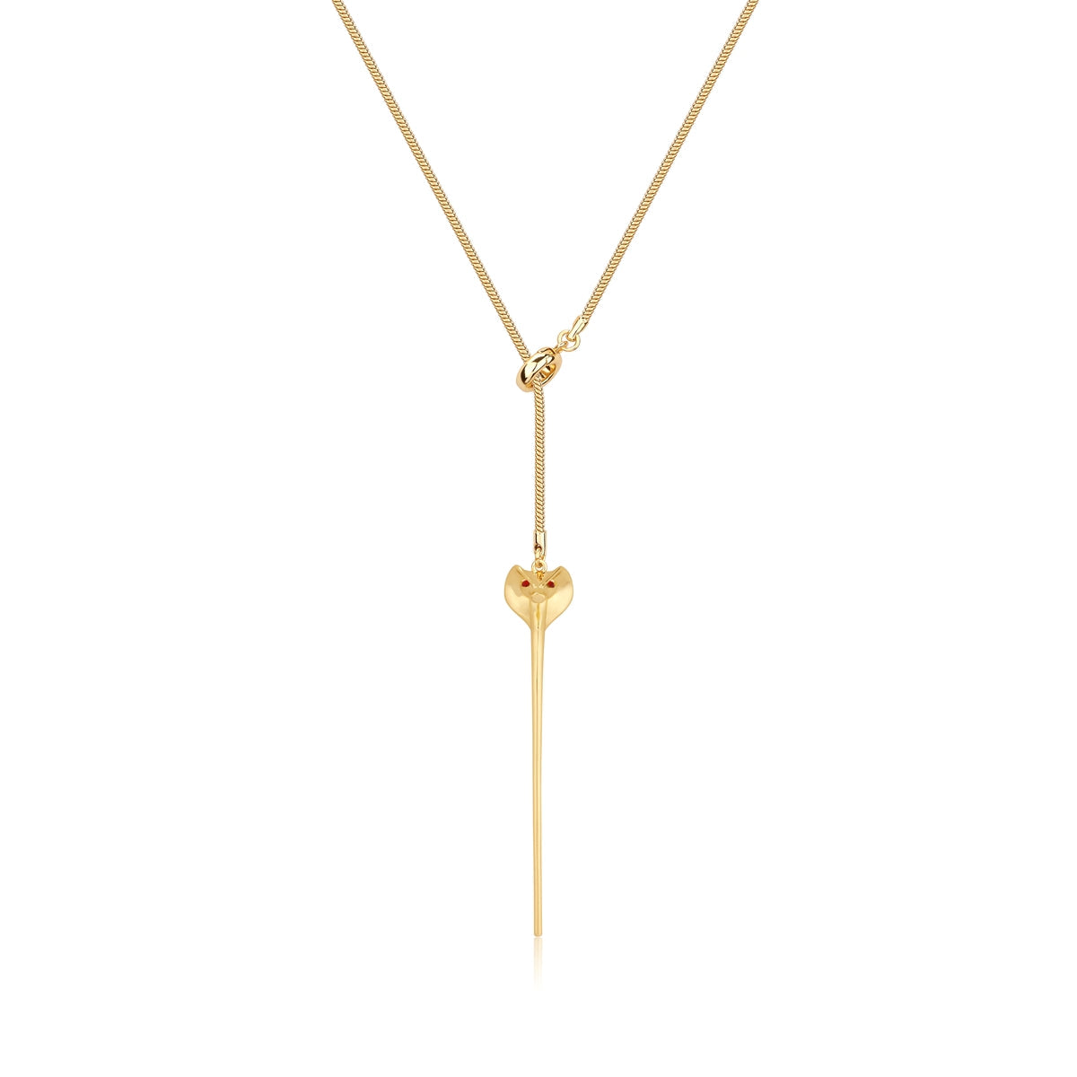 Disney-Aladdin-Jafar-Snake-Staff-Necklace-Closed-Clasp-Yellow-Gold-Jewellery-by-Couture-Kingdom-DYN552