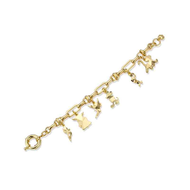 Disney_100_Multi_franchise_Chunky_Charm_Bracelet_Marvel_Star_wars_Jewellery_Couture_Kingdom_Yellow_Gold_DYB1026