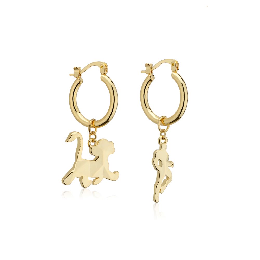 Disney_100_Simba_Marvel_Iron_Man_Facet_Charm_Hoop_Earrings_Yellow_Gold_Jewellery_Couture_Kingdom_DYE1118