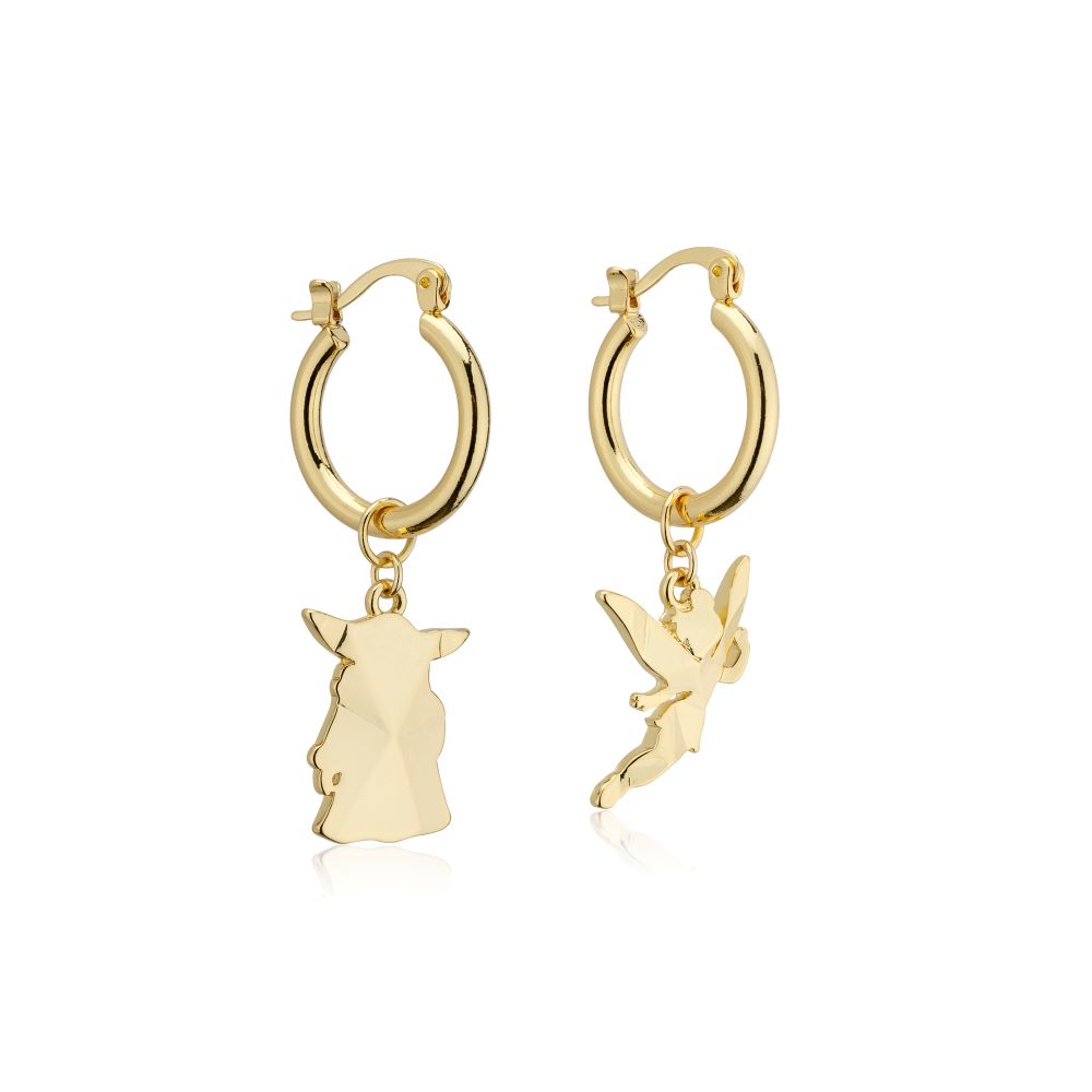 Disney_100_Star_Wars_Mandalorian_Grogu_Disney_Tinker_Bell_Facet_Charm_Hoop_Earrings_Yellow_Gold_Jewellery_Couture_Kingdom