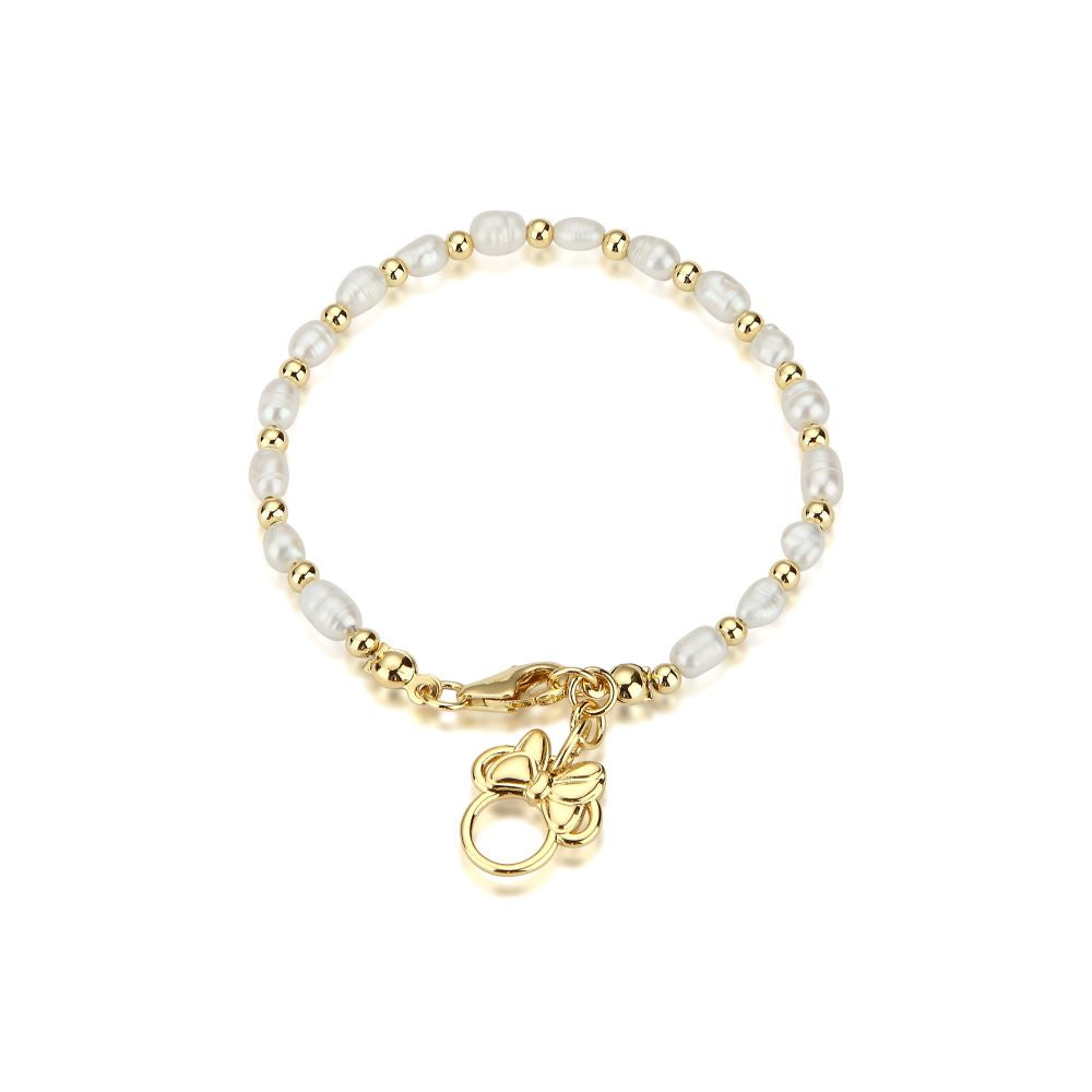 Disney_Couture_Kingdom_Sterling_Silver_Yellow_Gold_Freshwater_Pearl_Bracelet_Minnie_Mouse_SSDB015