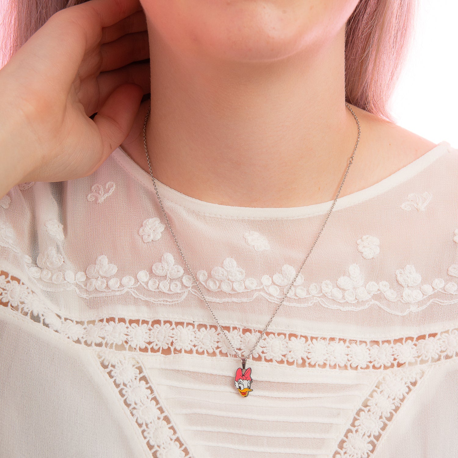 ECC Daisy Duck Enamel Necklace