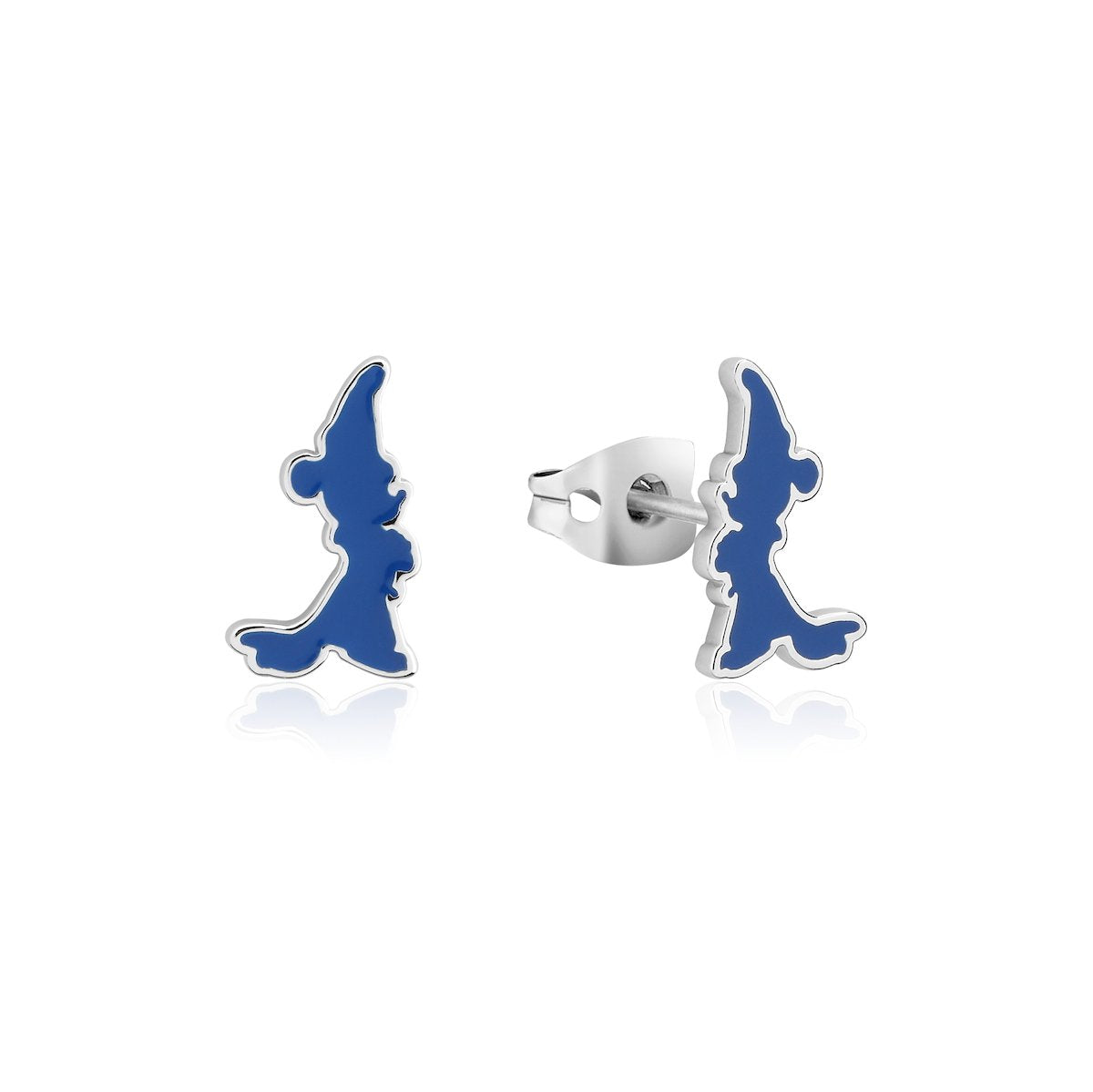 Sorcerer's Apprentice Mickey Enamel Silhouette Stud Earrings