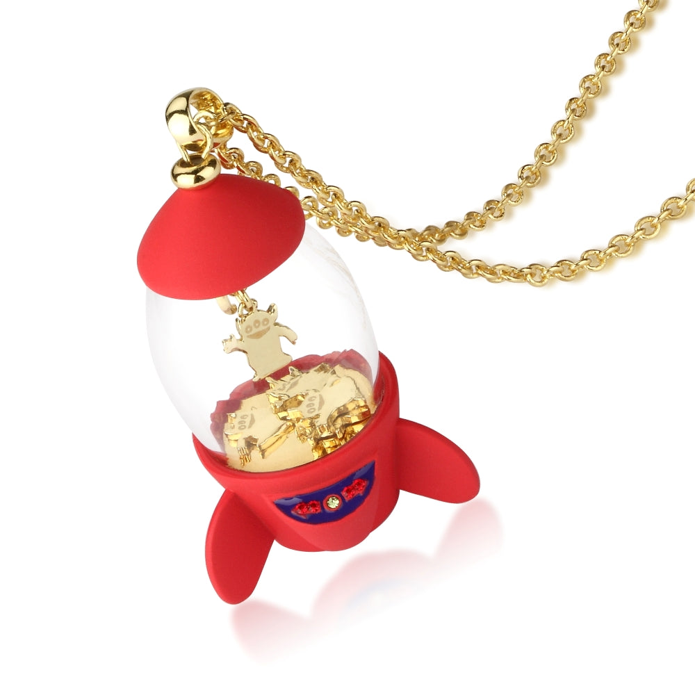 Pizza Planet Rocket Necklace