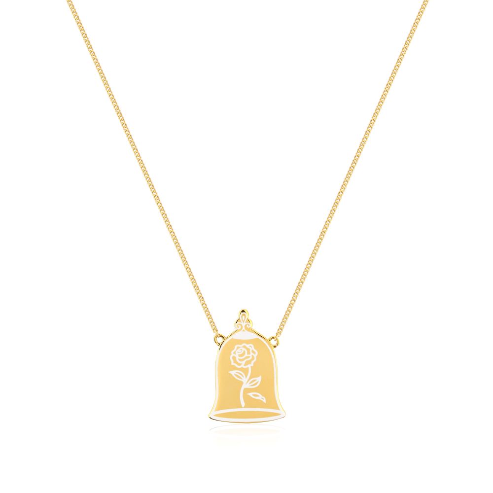 Disney_Princess_Belle_Beauty_Beast_Enchanted_Rose_Delicate_Necklace_Sterling_Silver_Yellow_Gold_Couture_Kingdom_SSDN036