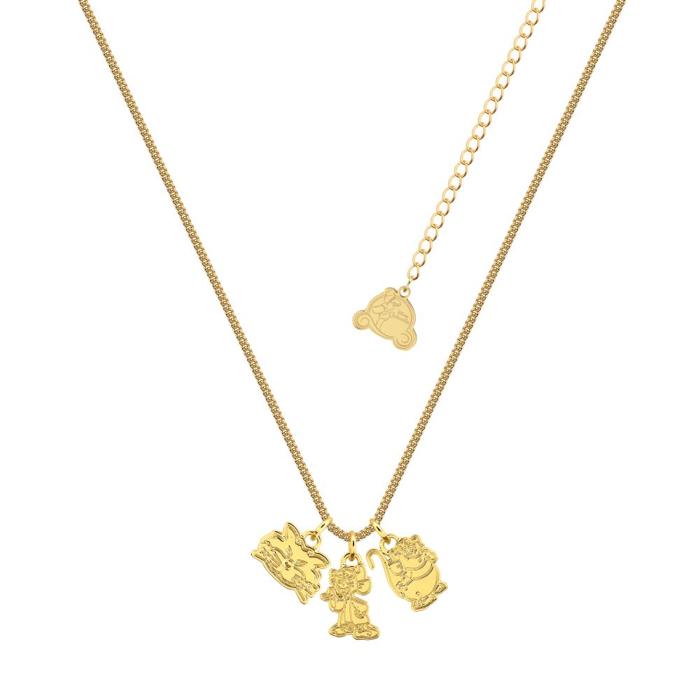 Disney_Princess_Cinderella_Lucifer_Jaq_Gus_Necklace_Yellow_Gold_Couture_Kingdom_Front_View_DYN1070