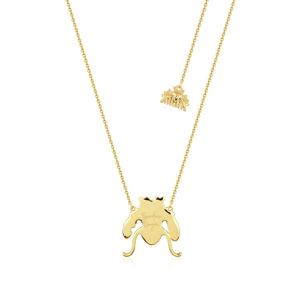Disney_Princess_Mulan_Mushu_Necklace_Back_View_Yellow_Gold_Couture_Kingdom_DYN888