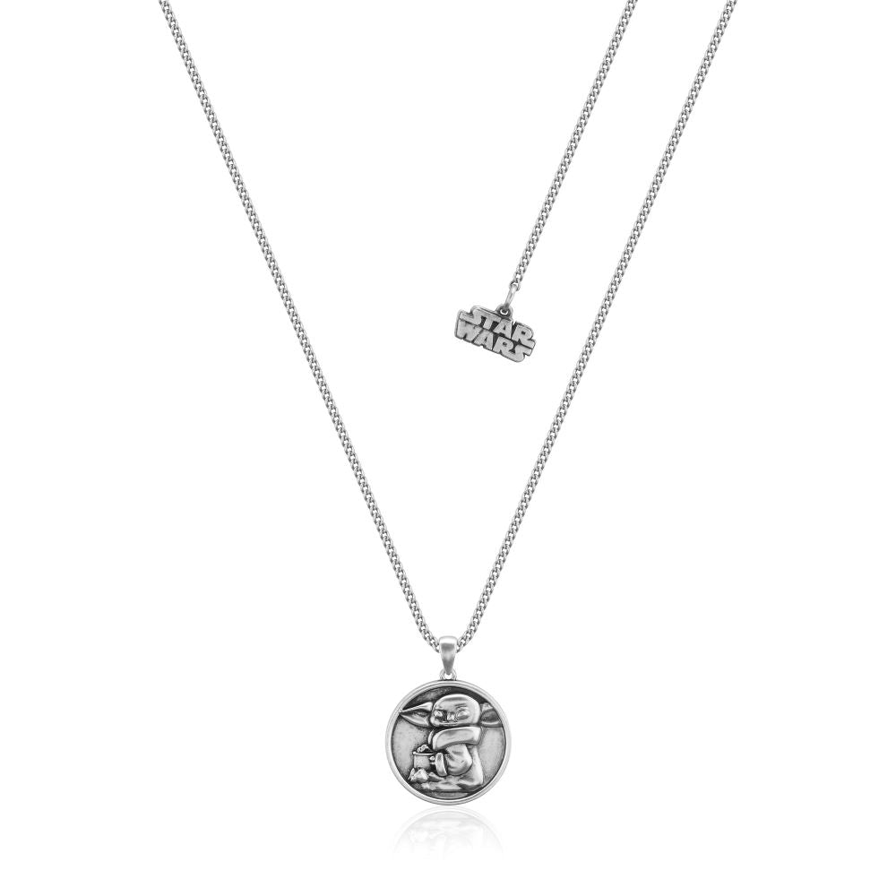 Disney_Star_Wars_Mandalorian_Grogu_Medallion_Necklace_White_Gold_Couture_Kingdom_SWN021