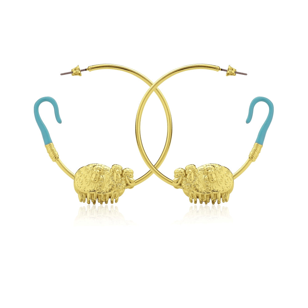 Disney_Toy_Story_Bo_Peep_Hoop_Earrings_Yellow_Gold_Couture_Kingdom_DYE1009