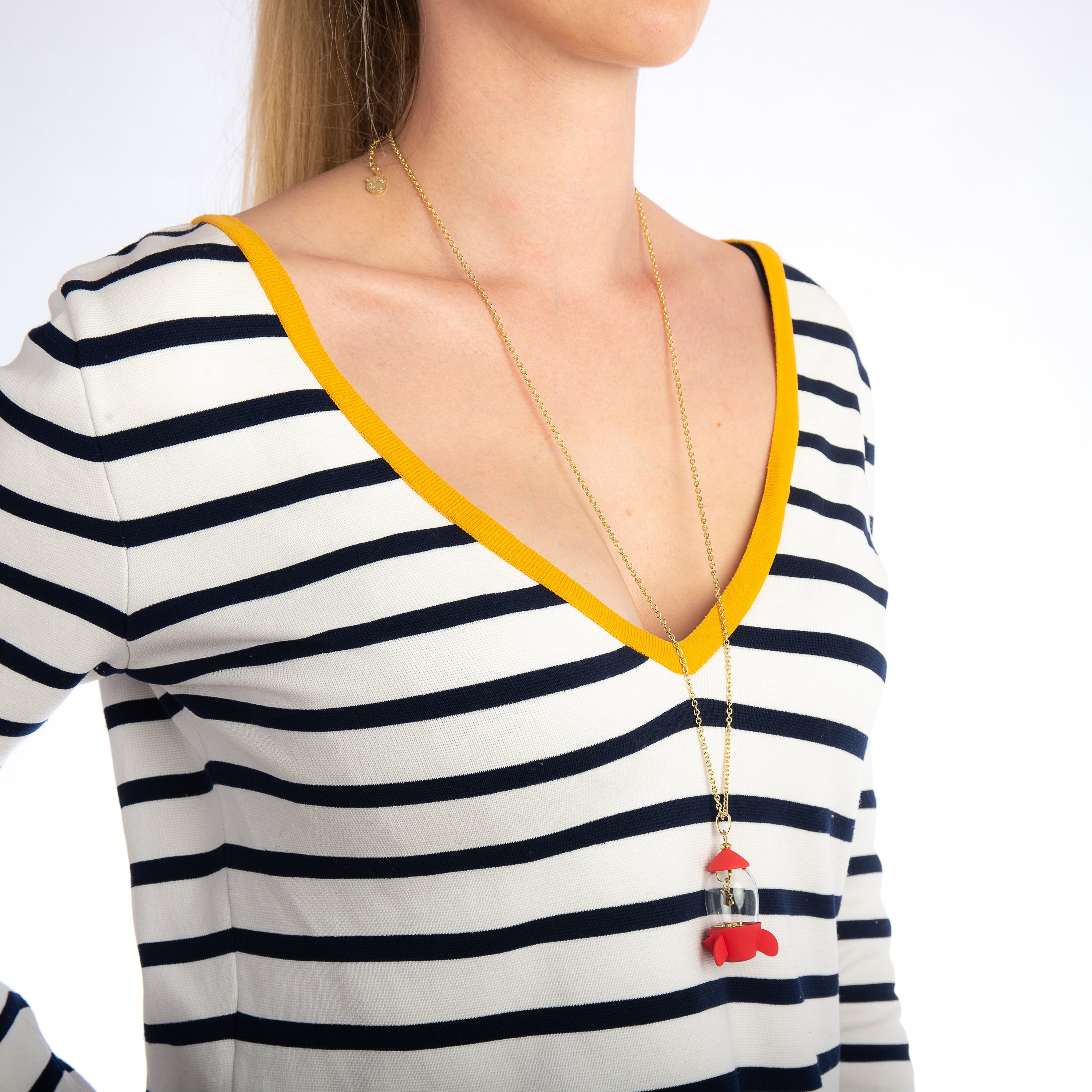 Pizza Planet Rocket Necklace