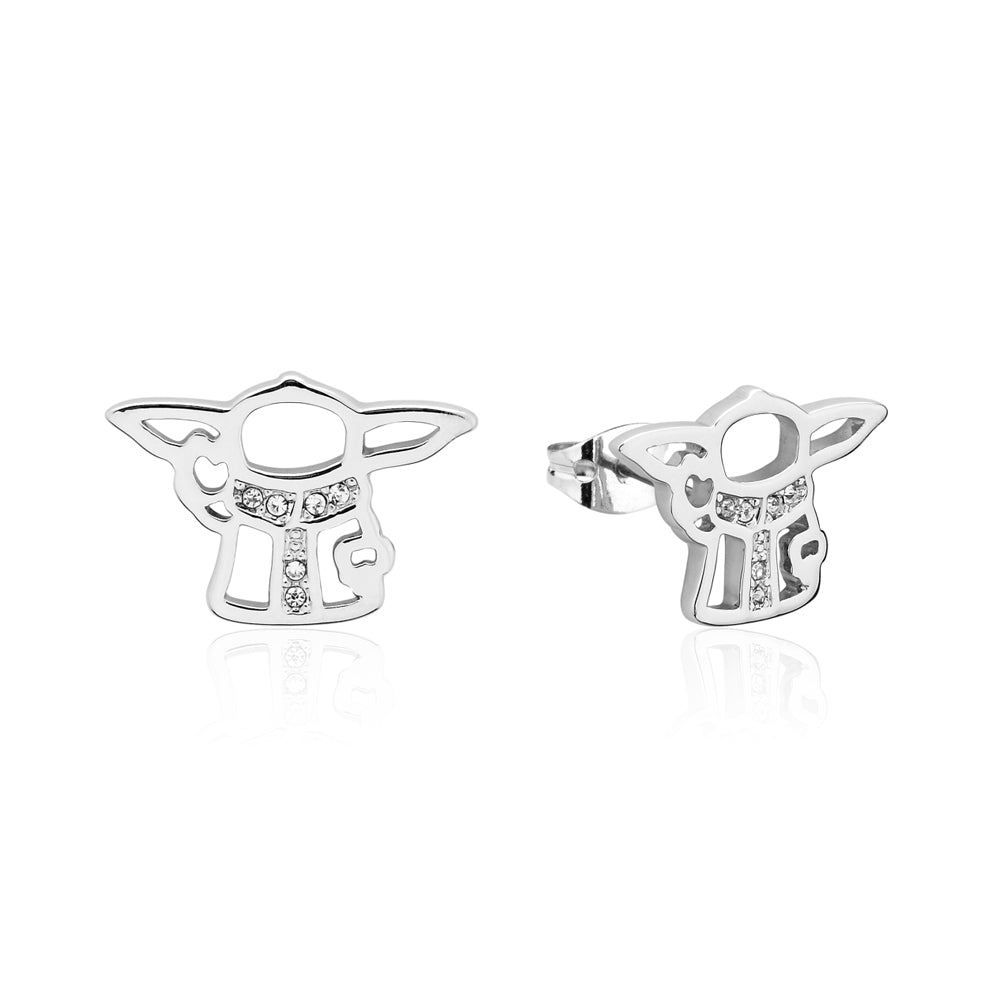 Grogu Crystal Outline Stud Earrings