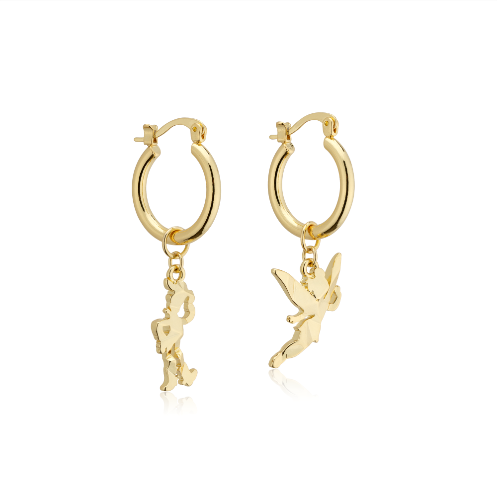 Disney_100_Pixar_Toy_Story_Woody_Tinker_Bell_Facet_Charm_Hoop_Earrings_Yellow_Gold_Jewellery_Couture_Kingdom_DYE1120
