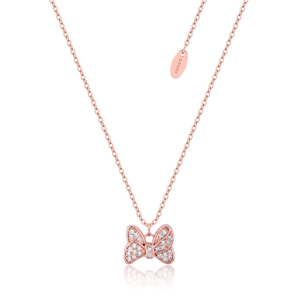 Disney_Couture_Kingdom_Sterling_Silver_Rose_Gold_Minnie_Mouse_Bow_Cubic_Zirconia_Necklace_SSDN101