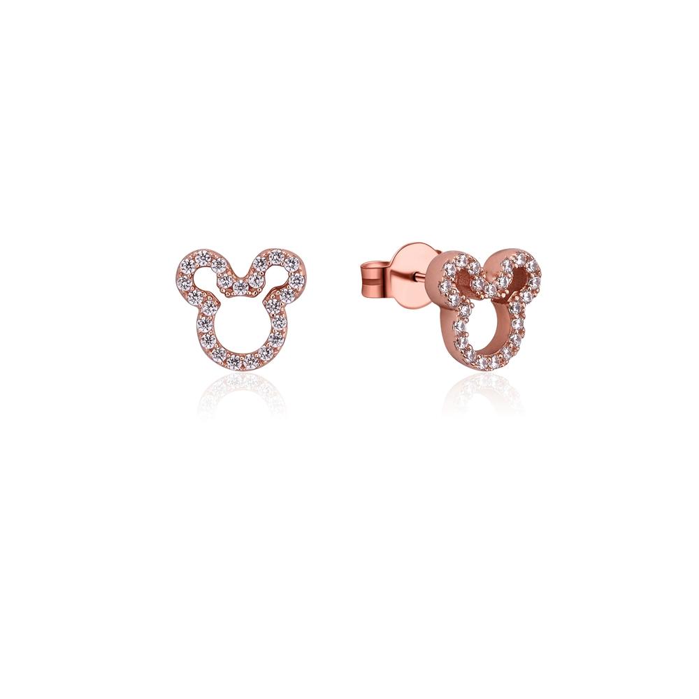Disney Precious Metal Mickey Mouse Crystal Outline Stud Earrings