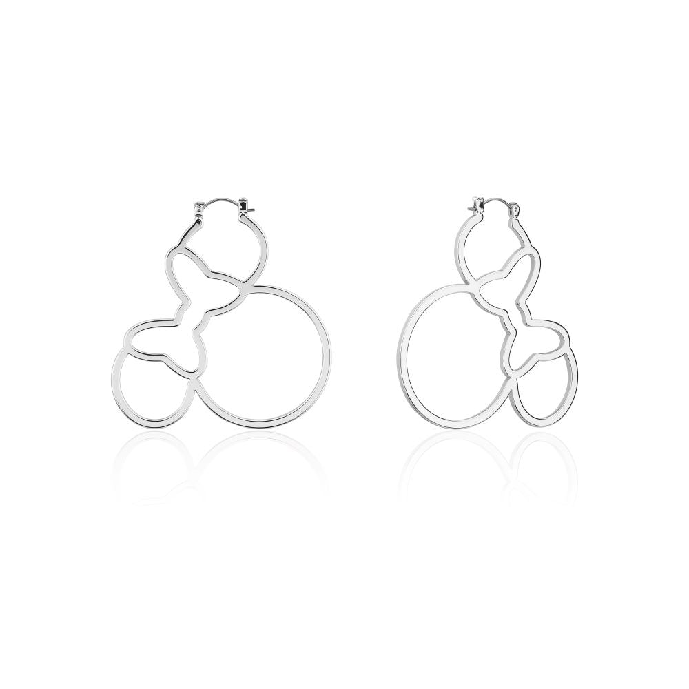 Disney_Minnie_Mouse_Bow_Silver_Hoop_Earrings_White_Gold_Couture_Kingdom_DSE1100