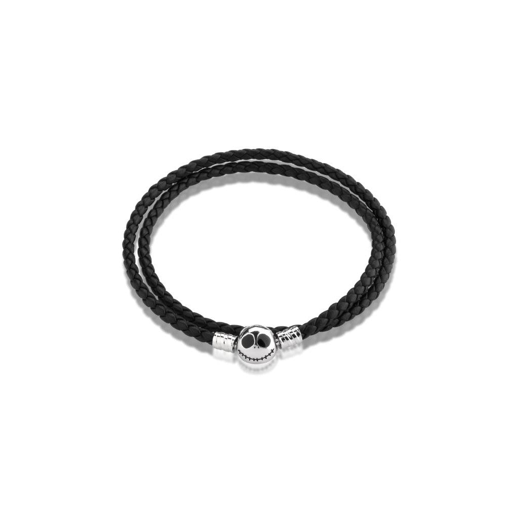 Disney_Nightmare_Before_Christmas_Jack_Skellington_Mens_Jewellery_Leather_Bracelet_Bangle_White_Gold_Couture_Kingdom_DSB612