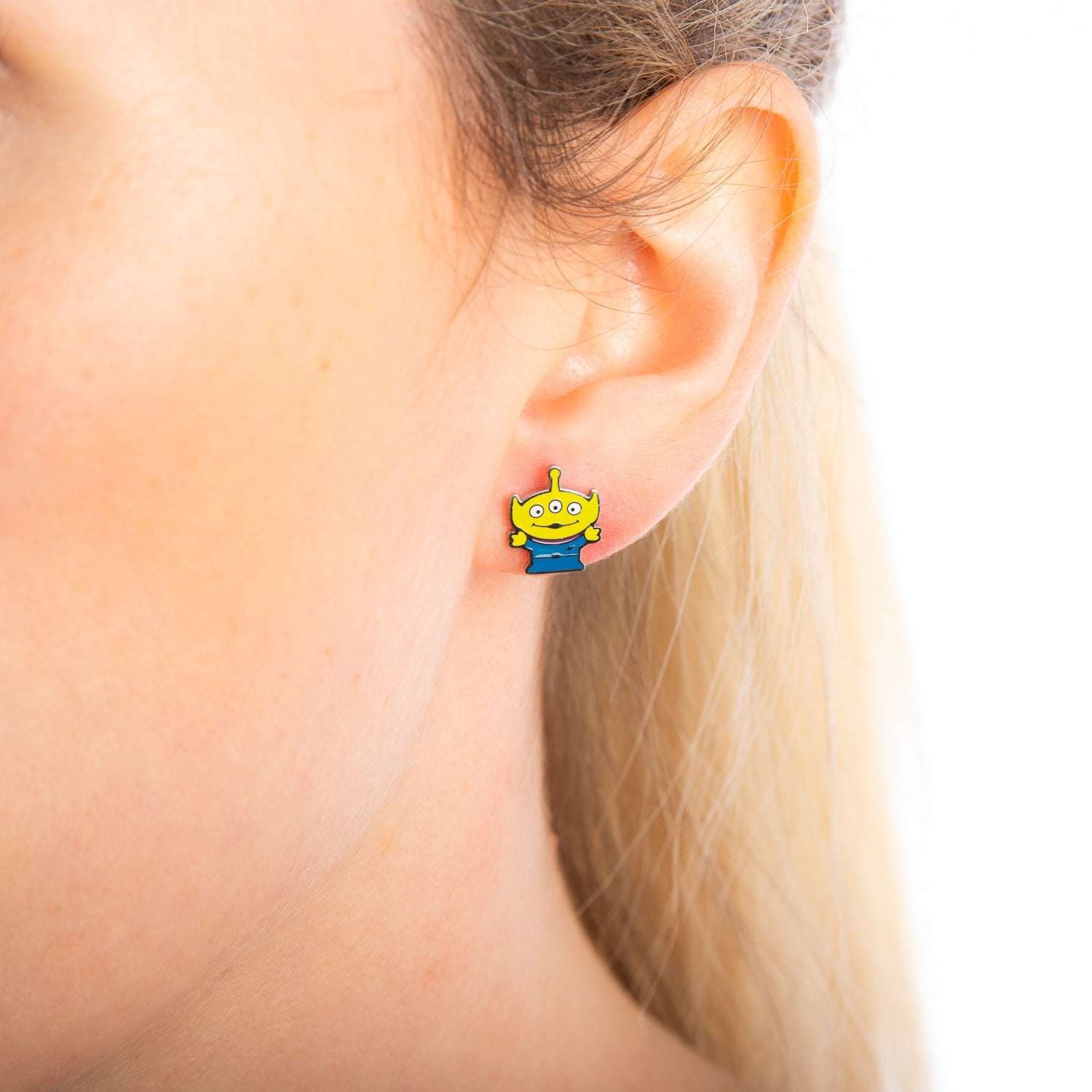 Disney_Pixar_ECC_Toy_Story_Alien_Stud_Earrings_on_Model_Stainless_Steel_Couture_Kingdom_SPE040